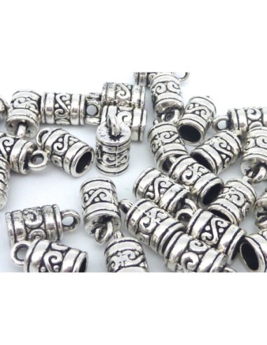 Embout argenté pour cuir rond de 5mm ethnique