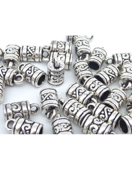 Embout argenté pour cuir rond de 5mm ethnique