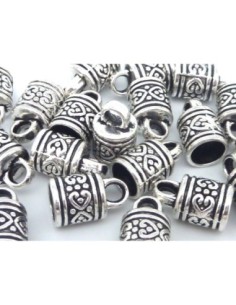 Embout pour cordon de 7mm en métal argenté