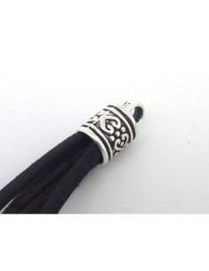 Embout pour cordon de 7mm en métal argenté 2