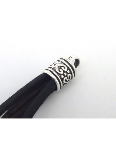 Embout argenté pour cordon de 7mm en métal pas cher