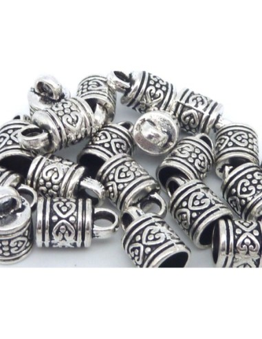 Embout pour pompon en métal argenté