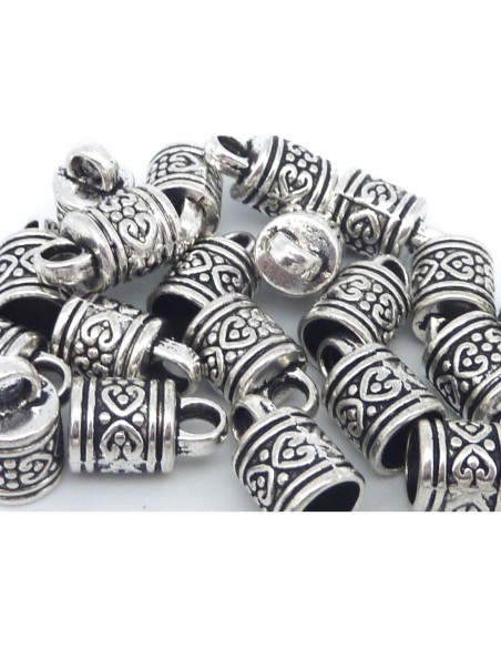 Embout pour pompon en métal argenté