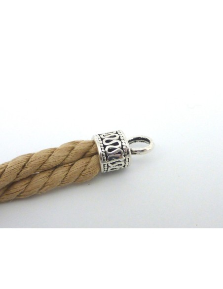 Embouts pour cordon de 7mm en métal argenté travaillé