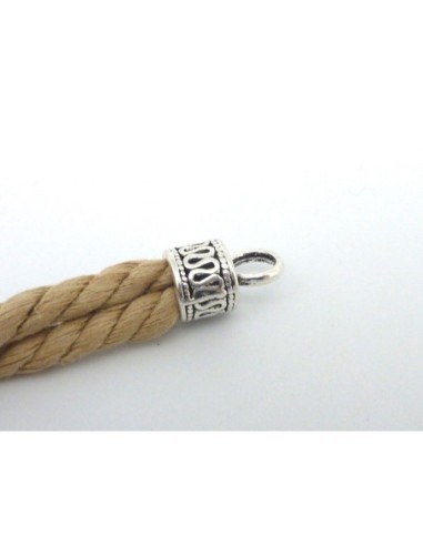 Embout pour cuir rond de 7mm en métal argenté
