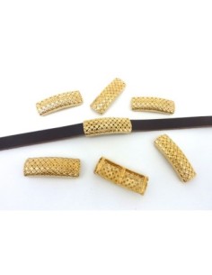 R-Perle passant rectangle filigrane 37mm en métal doré 2