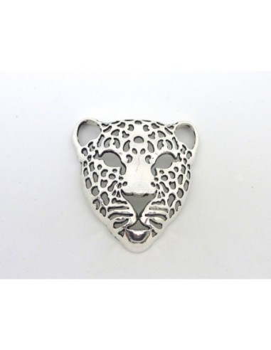 Grand Pendentif Tête de Félin 49mm en métal...