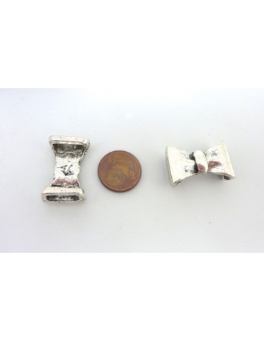 Perle passant noeud en métal argenté 