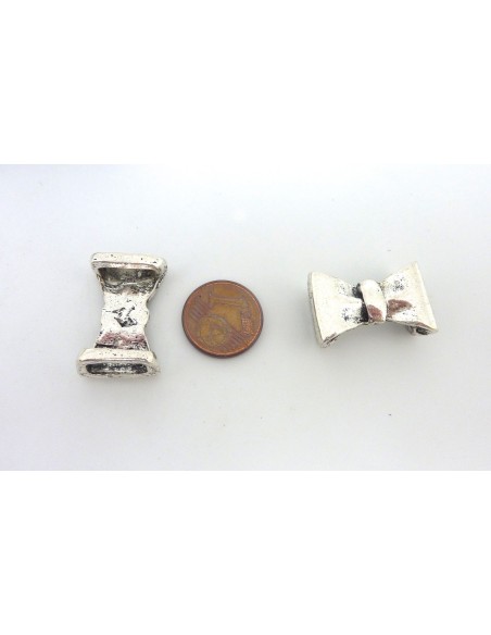 Perle passant noeud en métal argenté 