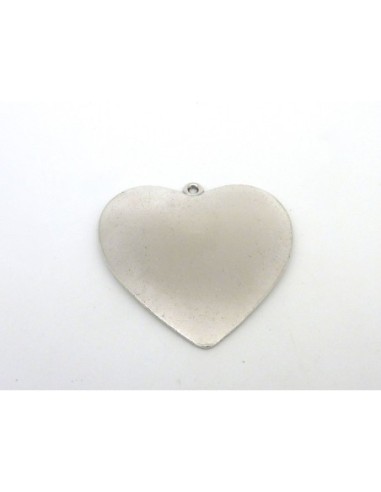 Breloque coeur argenté en métal pas chère