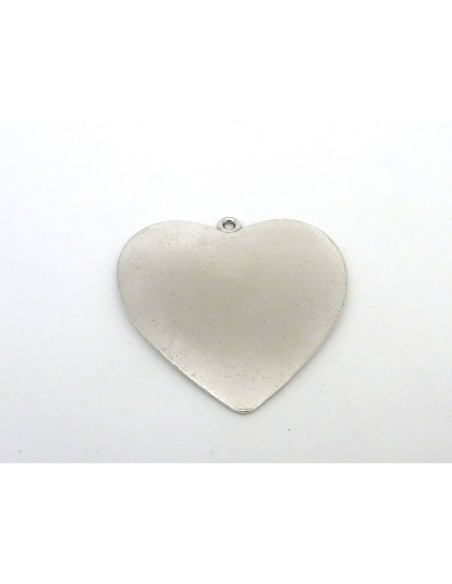 Breloque coeur argenté en métal pas chère