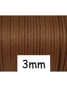 suédine 3mm marron pailleté cuivré