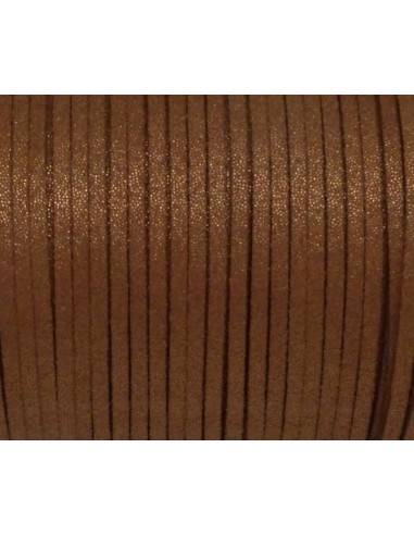 lanière suédine 3mm marron pailleté cuivré pour bracelet
