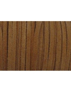 R-1m de Cordon daim plat 4mm de couleur marron tabac, alezan