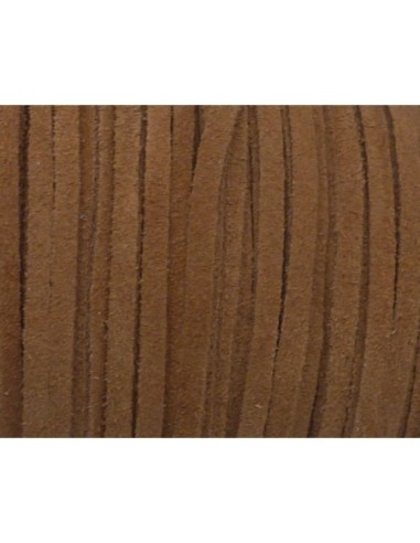 R-1m de Cordon daim plat 4mm de couleur marron...