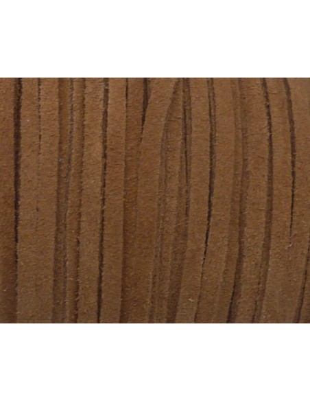 R-1m de Cordon daim plat 4mm de couleur marron tabac, alezan