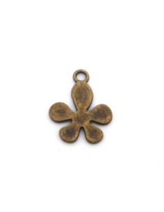 10 Breloques fleur 18,1mm en métal de couleur bronze