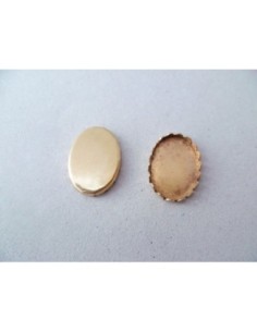 Support cabochon vintage en laiton 2