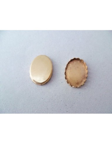 Support cabochon vintage en laiton pour cabochon ovale