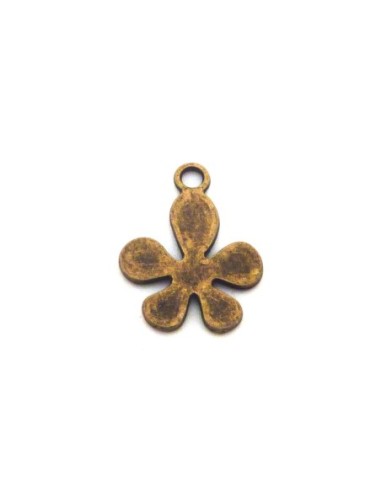 50 Breloques fleur 18,1mm en métal de couleur bronze