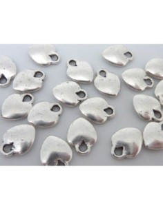 R-5 Breloques coeur 10,1mm légèrement bombé en métal...