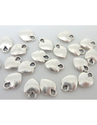 R-20 Breloques coeur 10,1mm légèrement bombé en...