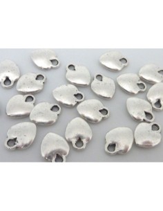 R-50 Breloques coeur 10,1mm légèrement bombé en métal...