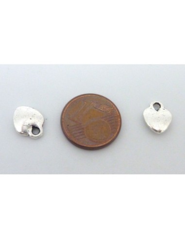 R-50 Breloques coeur 10,1mm légèrement bombé en...