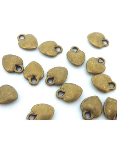 Pendentif coeur bronze bombé légèrement en métal