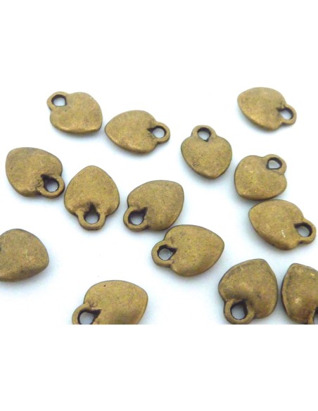 Pendentif coeur bronze bombé légèrement en métal