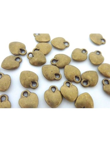 Breloque coeur bronze pas chère en métal