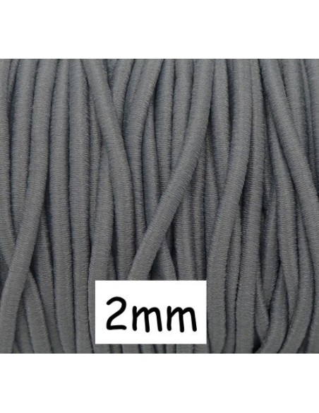 Cordon élastique 2mm gris pas cher