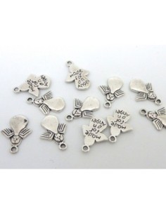  Breloque ange en métal argenté 2