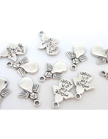 Breloque ange en métal argenté