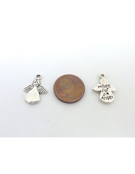 Breloque ange en métal argenté