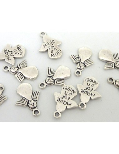 Breloque ange en métal argenté