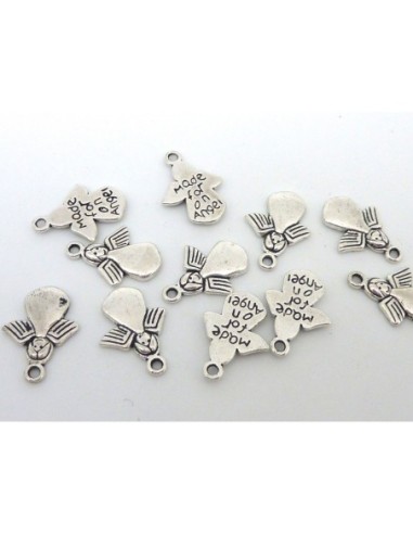 Breloque ange en métal argenté