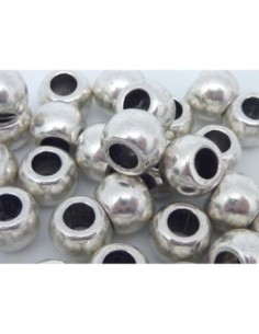 Perle ronde ovale pour cordon 4,5mm en métal argenté 2