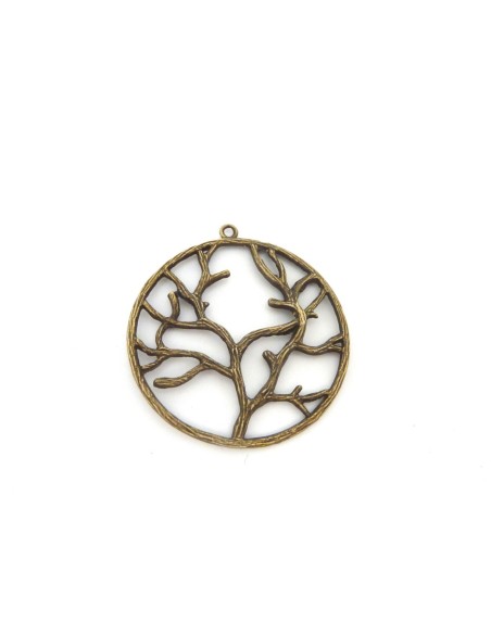R-2 Grand Pendentif arbre 44mm en métal de couleur bronze