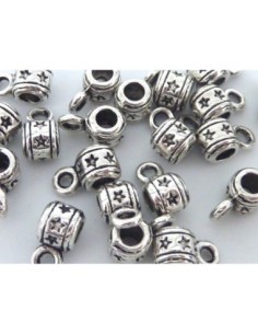 Mini perle support breloque étoile 9mm en métal argenté