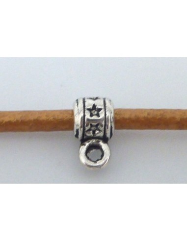 Perle support breloque étoile 9mm en métal argenté pas chère