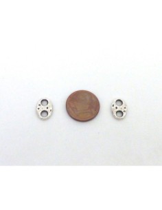 50 Intercalaires grain de café 11,4mm x 7,9mm en métal argenté martelé 2