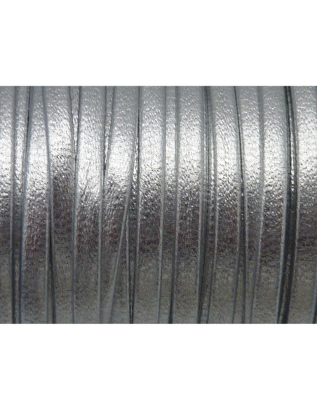 lanière simili cuir de couleur argenté 3mm