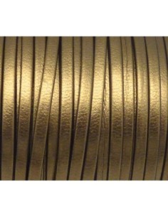 1m Lanière simili cuir 3mm de couleur doré très belle...