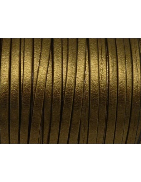1m Lanière simili cuir 3mm de couleur doré très belle qualité