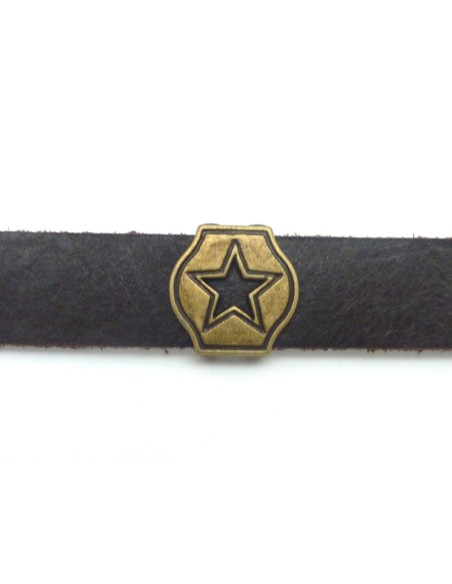 3 Perles passant étoile 17,3mm en métal bronze