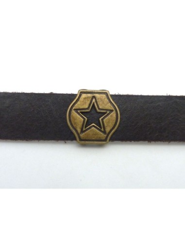 3 Perles passant étoile 17,3mm en métal bronze