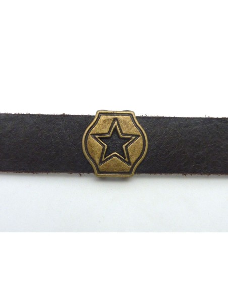 3 Perles passant étoile 17,3mm en métal bronze