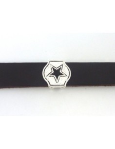 3 Perles passant étoile 17,3mm en métal argenté