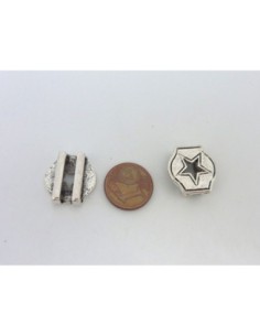 3 Perles passant étoile 17,3mm en métal argenté 2